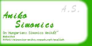 aniko simonics business card